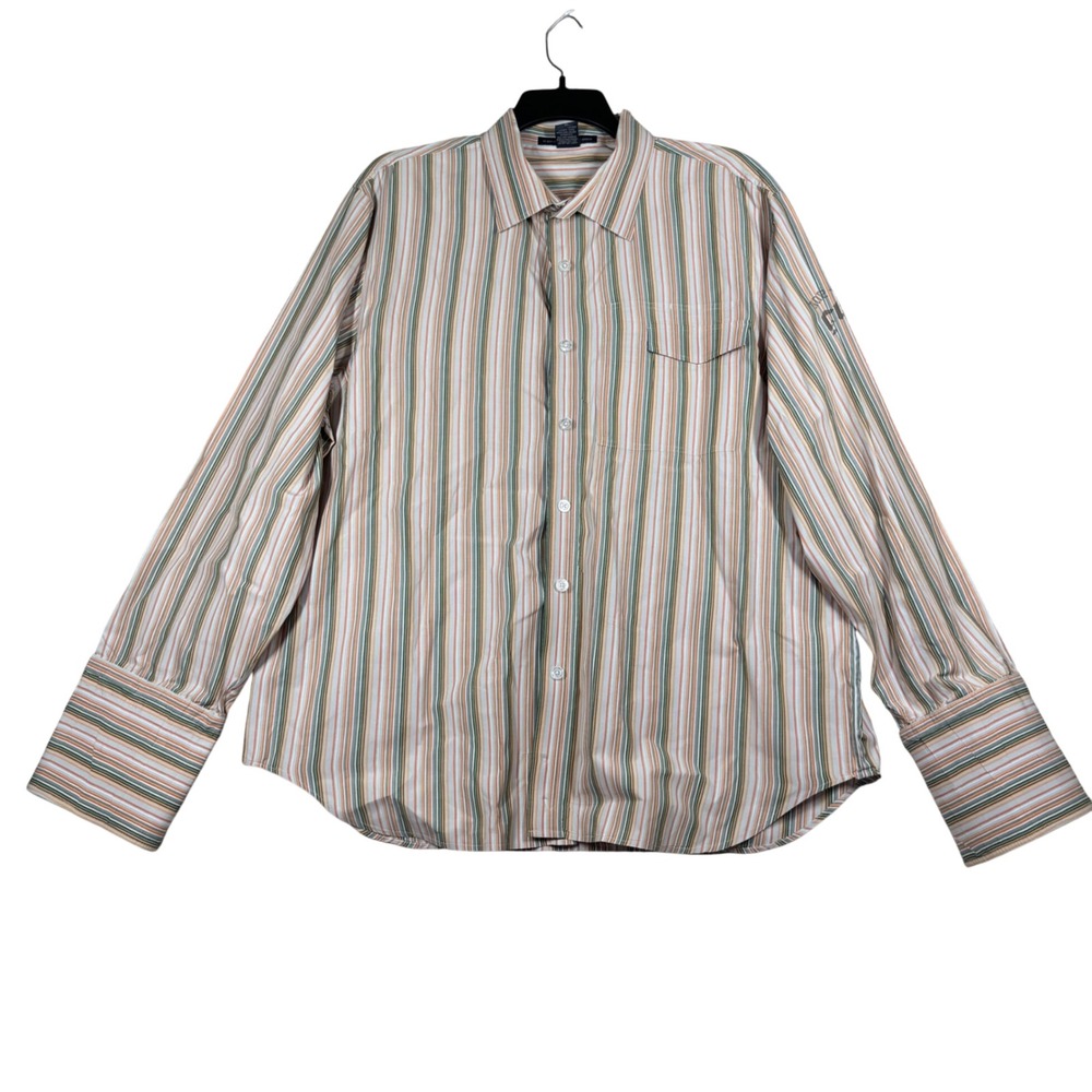 Le Jean de Marithe Francois Girbaud Striped Shirt Men's XL Vintage Y2K‎